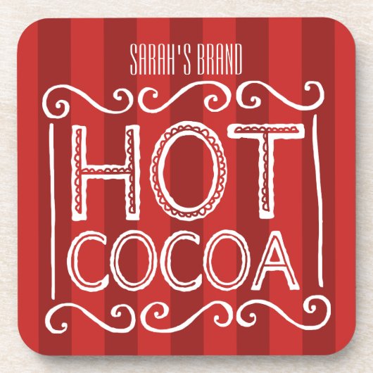 Dessous-de-verre Le cacao chaud avec les rayures rouges ajoutent (Devant)