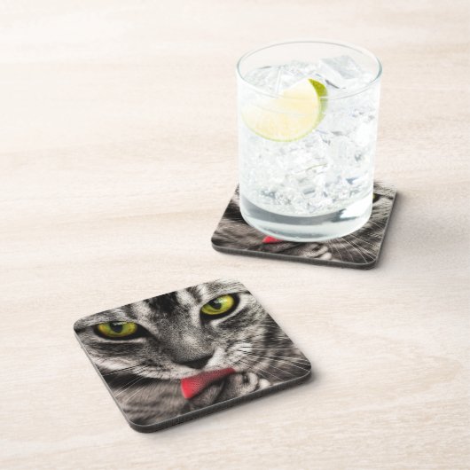 Dessous-de-verre Le chat lèchent (Côté Droit)