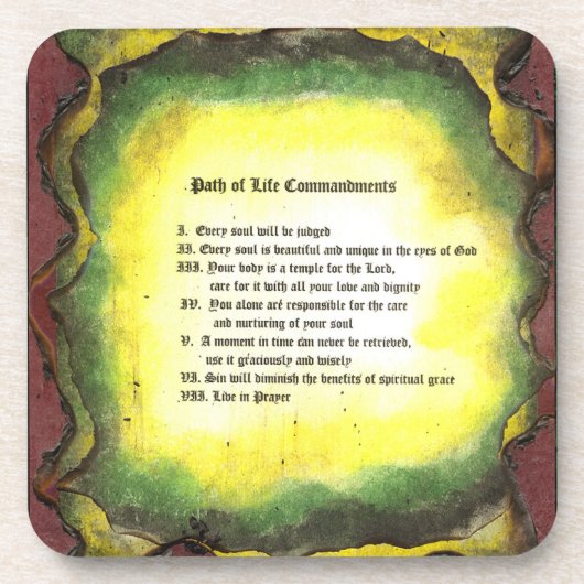 Dessous-de-verre Le chemin de vie des commandements (Devant)