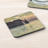 Dessous-de-verre Le Cliff Etretat, coucher de soleil de Claude Mone (Côté gauche)