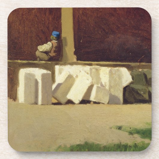 Dessous-de-verre Le cloître (huile sur la toile) (Devant)