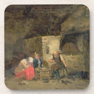 Dessous-de-verre Le cordonnier (huile sur panneau) (paires de