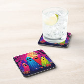 Dessous-de-verre Le design de la fête d'Halloween de Neon Ghosts (Côté Droit)