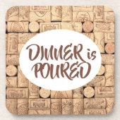Dessous-de-verre Le Dîner Est Un Vin Corks (Devant)
