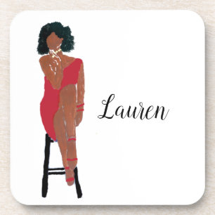 Dessous-de-verre Le Diva afro-américain dans les biscuits de Crims