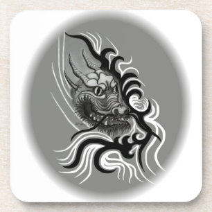 Dessous-de-verre Le dragon chinois à la toiture de tatouage