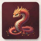 Dessous-de-verre Le dragon serpent doré. (Devant)