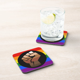 Dessous-de-verre Le drapeau de couleur des personnes queer de Slipp