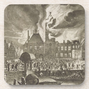 Dessous-de-verre Le feu à vieux hôtel de ville, le 17 juillet 165