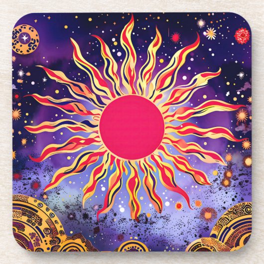 Dessous-de-verre "Le feu de la danse du Cosmos" Le Soleil (Devant)