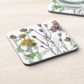 Dessous-de-verre Le fleur sauvage botanique de Spikenard fleurit (Côté gauche)