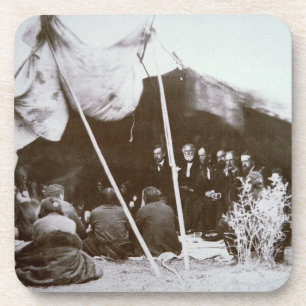 Dessous-de-verre Le Général William T. Sherman (1820-91) préside