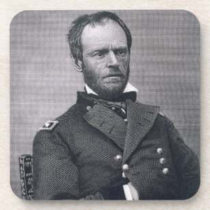 Dessous-de-verre Le Général William Tecumseh Sherman, gravé après a