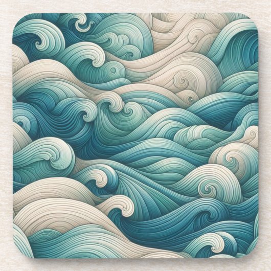 Dessous-de-verre Le Home Studio Ocean Wave Swirl (Devant)