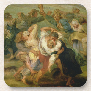Dessous-de-verre Le Kermesse, coordonnée des paysans dansant,