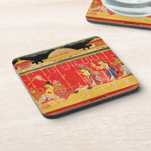 Dessous-de-verre Le mariage des parents de Krishna, d'une (Côté gauche)