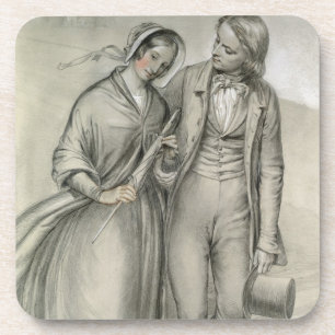 Dessous-de-verre Le matin de mariage - le départ, c.1846