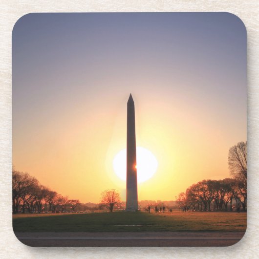 Dessous-de-verre Le Monument de Washington au coucher du soleil (Devant)