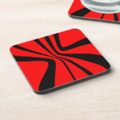 Dessous-de-verre Le noir rouge tourbillonne motif moderne de (Côté gauche)