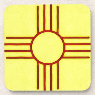 Dessous-de-verre Le Nouveau Mexique jaune et rouge Zia