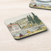 Dessous-de-verre Le palais et les jardins d'Ashref, Perse, plat 80 (Côté gauche)
