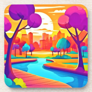 Dessous-de-verre Le parc animé Sunset City Park