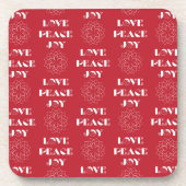 Dessous-de-verre Le Petit Rouge et Blanc, Peace, Joy (Devant)