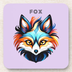 Dessous-de-verre Le renard coloré - portrait de tête