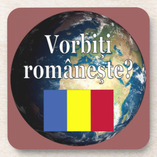 Dessous-de-verre Le Romanian Do You Speak ? Flag & Earth