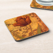 Dessous-de-verre Le rouge fleurit II (Côté gauche)