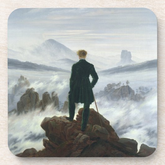 Dessous-de-verre Le vagabond au-dessus de la mer du brouillard, (Devant)