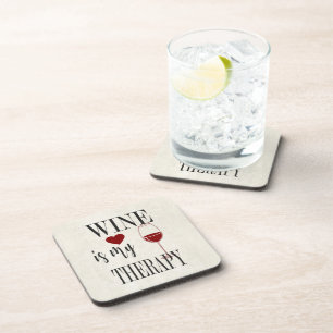 Dessous-de-verre Le Vin Est Mon Thérapie Beverage Coaster
