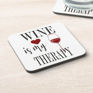 Dessous-de-verre Le Vin Est Mon Thérapie Beverage Coaster