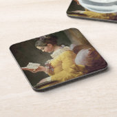 Dessous-de-verre Lecture de jeune fille, c.1776 (Côté gauche)