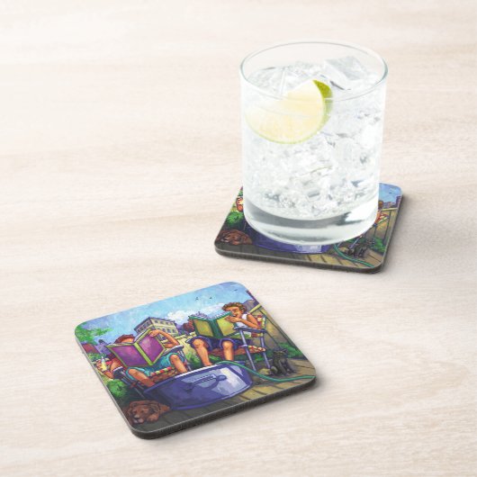 Dessous-de-verre Lecture en été (Côté Droit)