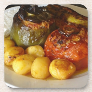 Dessous-de-verre Légumes bourrés par Grec (Gemista)