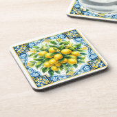 Dessous-de-verre Lemon Tile Plastic Coaster Set (Côté gauche)