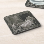 Dessous-de-verre L'entrevue d'Augustus et de Cléopâtre, gravée (Côté gauche)