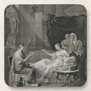 Dessous-de-verre L'entrevue d'Augustus et de Cléopâtre, gravée