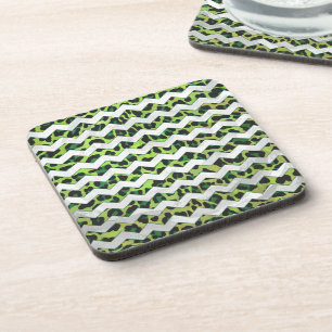 Dessous-de-verre Leopard Chevron noir et vert
