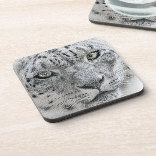 Dessous-de-verre Léopard de neige blanc exotique (Côté gauche)