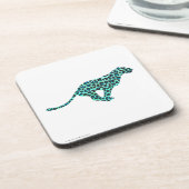 Dessous-de-verre Léopard noir et Turquoise (Côté gauche)