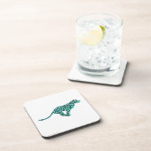 Dessous-de-verre Léopard noir et Turquoise (Côté Droit)