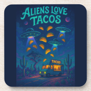 Dessous-de-verre Les aliens adorent les tacos