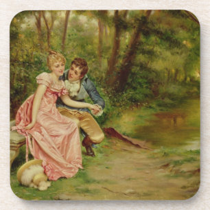 Dessous-de-verre Les amants (huile sur la toile)