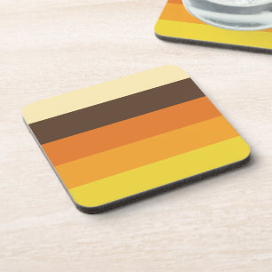 Dessous-de-verre les années 70 Motif de couleurs triées rétro