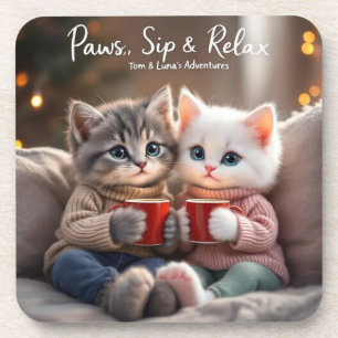 Dessous-de-verre Les Aventures de Tom & Luna™ – « Pattes, Gorgée &