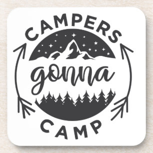 Dessous-de-verre Les campeurs vont camper sur un