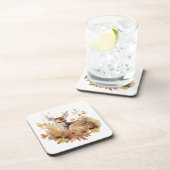 Dessous-de-verre Les cerfs Fawn en Feuilles d'automne (Côté Droit)