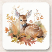 Dessous-de-verre Les cerfs Fawn en Feuilles d'automne (Devant)